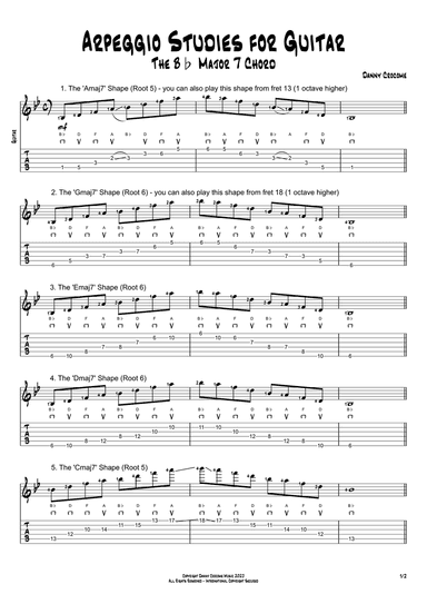Arpeggio Studies for Guitar - The Bb Major 7 Chord