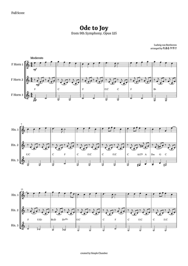 Ode to Joy for Horn in F Trio by Beethoven Opus 125