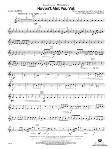 Haven't Met You Yet: 2nd B-flat Trumpet