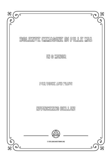 Bellini-Dolente immagine di Fille mia in g minor,for voice and piano