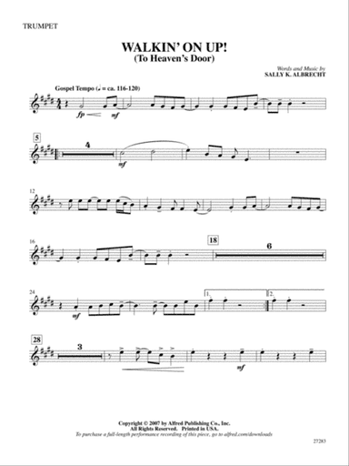 Walkin' On Up (To Heaven's Door): 1st B-flat Trumpet