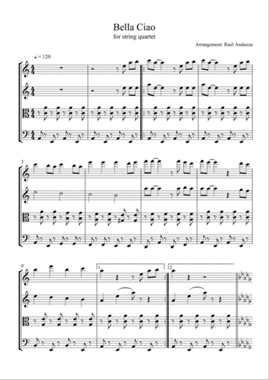 Bella Ciao for String Quartet