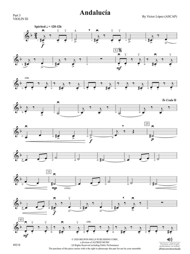 AndalucĂa: Part 3 - Violin I