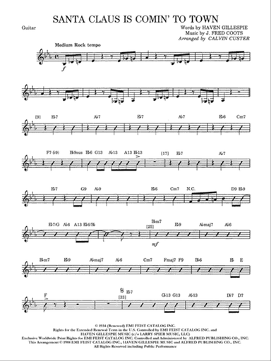 Santa Claus Is Comin' to Town: Guitar