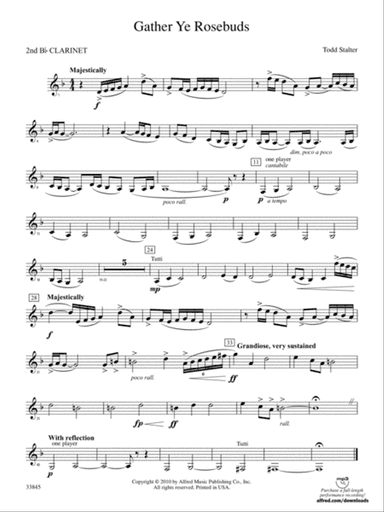 Gather Ye Rosebuds: 2nd B-flat Clarinet
