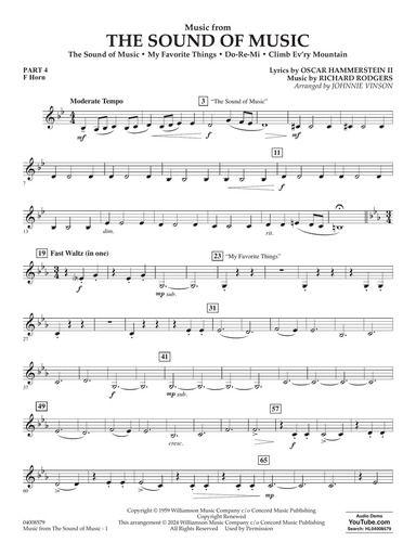 Music from The Sound Of Music (arr. Vinson) - Pt.4 - F Horn