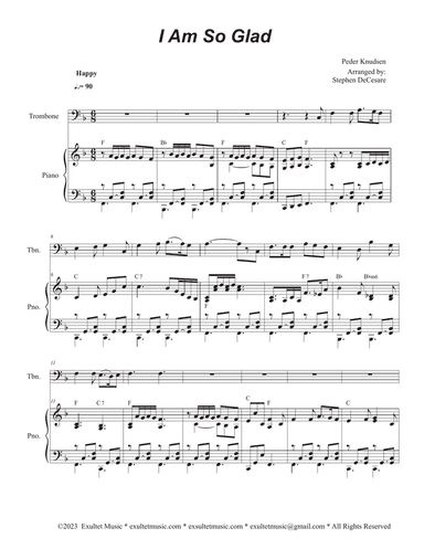I Am So Glad (Trombone solo and Piano)