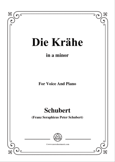 Schubert-Die Krähe,in a minor,Op.89 No.15,for Voice and Piano