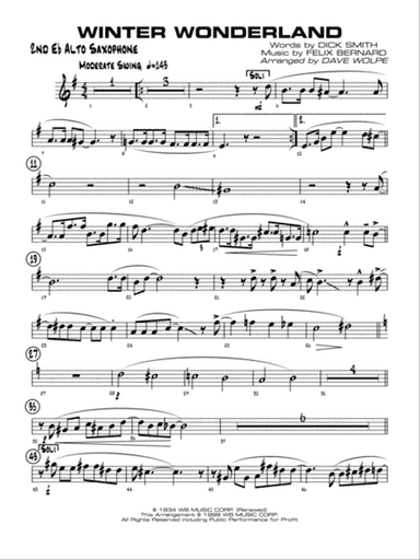 Winter Wonderland: 2nd E-flat Alto Saxophone