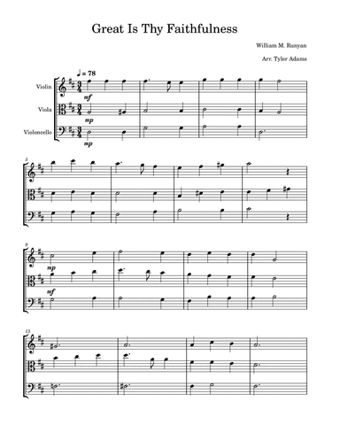Great Is Thy Faithfulness (String Trio)