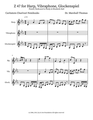 Z 47 for Harp, Vibraphone, Glockenspiel
