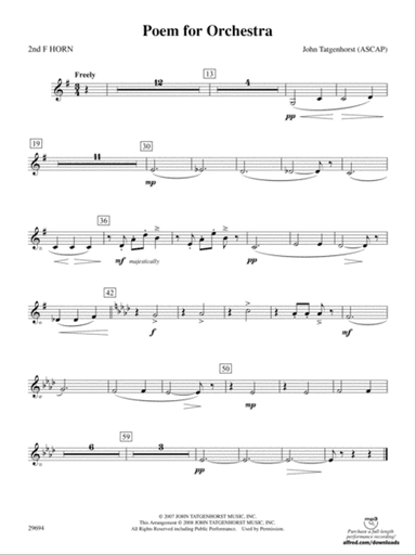 Poem for Orchestra: 2nd F Horn