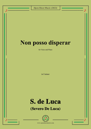 S. de Luca-Non posso disperar,in f minor