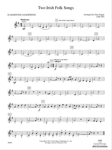 Two Irish Folk Songs: E-flat Baritone Saxophone