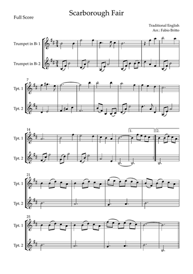 Scarborough Fair for Trumpet Duo