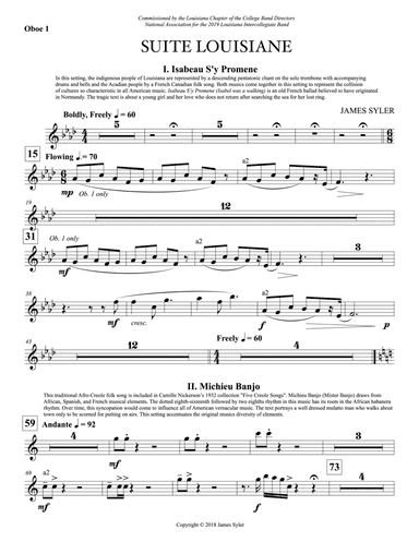 Suite Louisiane: Oboe