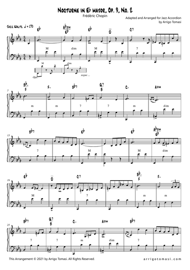 Chopin Nocturne Op. 9 No.2 for Jazz Accordion