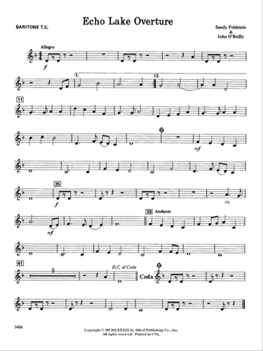 Echo Lake Overture: Baritone T.C.