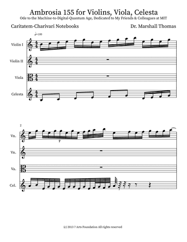 Ambrosia 155 for Violins, Viola, Celesta