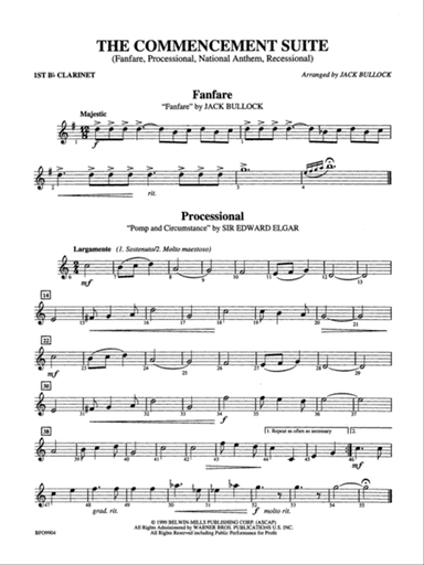 Commencement Suite: 1st B-flat Clarinet