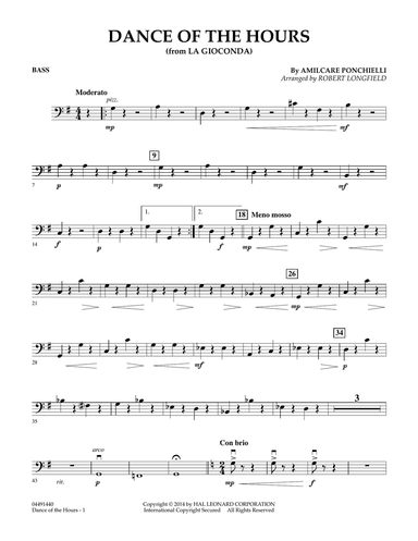 Dance of the Hours (arr. Robert Longfield) - Bass