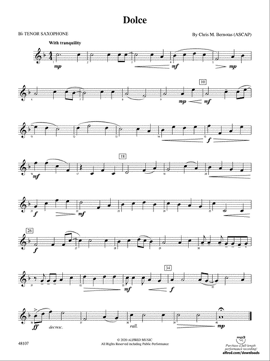 Dolce: B-flat Tenor Saxophone