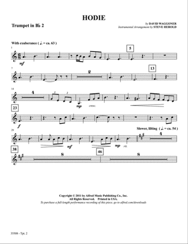 Hodie: 2nd B-flat Trumpet