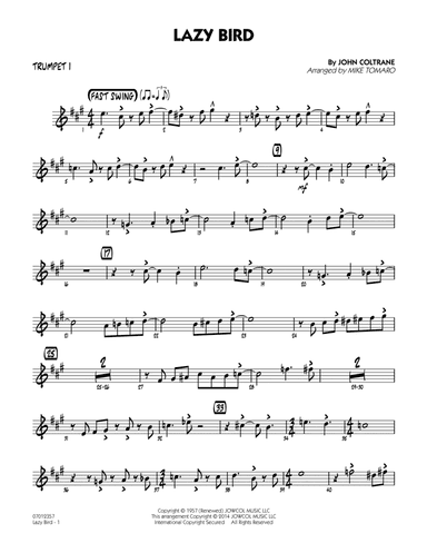 Lazy Bird (arr. Mike Tomaro) - Trumpet 1