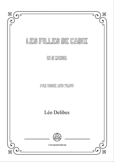 Delibes-Les filles de Cadix in d minor,for voice and piano