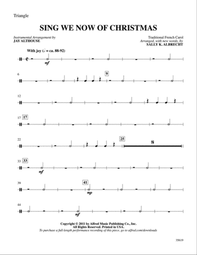 Sing We Now of Christmas: 2nd Percussion