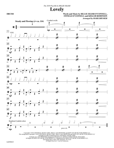 Lovely (from 13 Reasons Why) (arr. Mark Brymer) - Drums