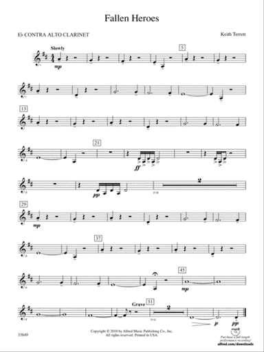 Fallen Heroes: (wp) E-flat Contrabass Clarinet