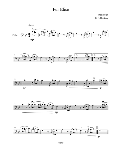 Fur Elise (Cello Solo)
