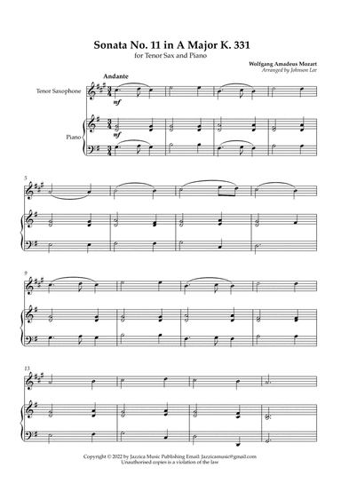 Sonata in A Major K331