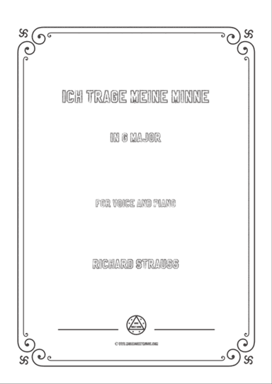 Richard Strauss-Ich trage meine Minne in G Major,for Voice and Piano