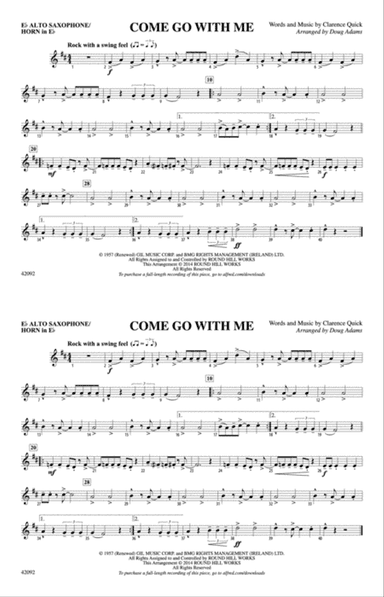 Come Go with Me: E-flat Alto Saxophone