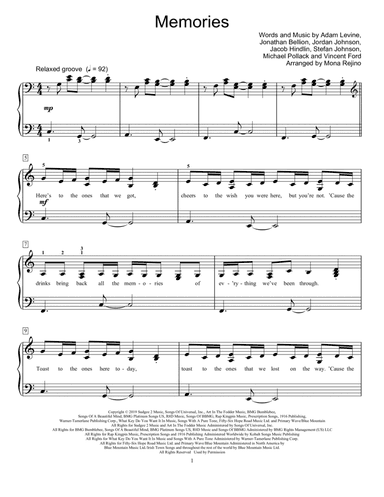 Memories (arr. Mona Rejino)