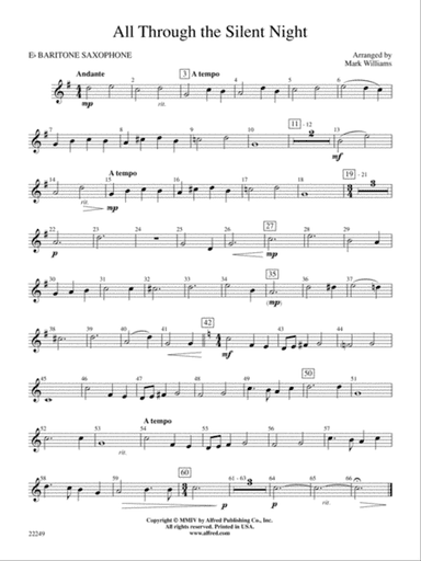 All Through the Silent Night: E-flat Baritone Saxophone