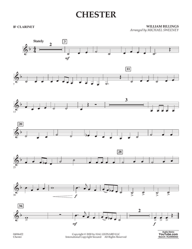 Chester (arr. Michael Sweeney) - Bb Clarinet