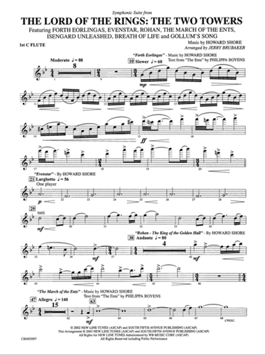 The Lord of the Rings: The Two Towers, Symphonic Suite from: Flute