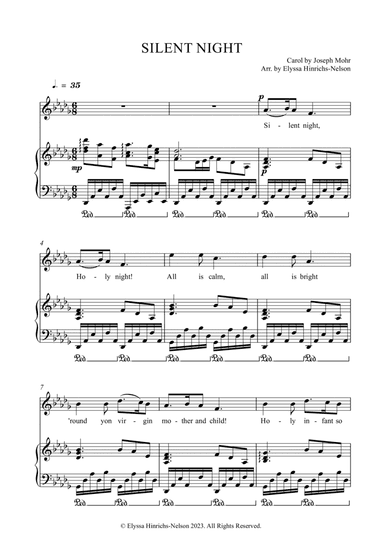 SILENT NIGHT Arr. Elyssa Hinrichs-Nelson