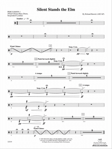 Silent Stands the Elm: 1st Percussion