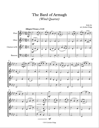The Bard of Armagh (Wind Quartet)
