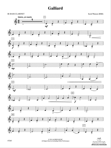 Galliard: B-flat Bass Clarinet