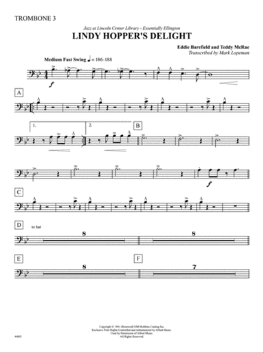 Lindy Hopper's Delight: 3rd Trombone