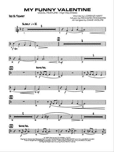 My Funny Valentine: 3rd B-flat Trumpet