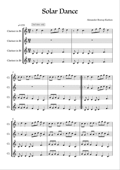 Solar Dance - Clarinet Quartet