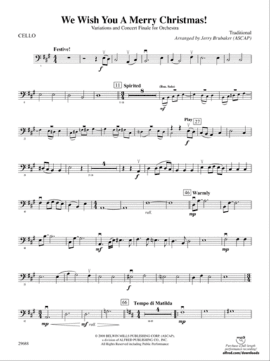 We Wish You a Merry Christmas: Cello