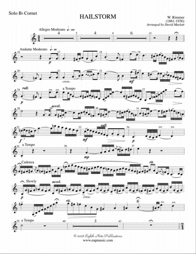 Hailstorm (Solo Cornet and Concert Band): Solo B-flat Cornet