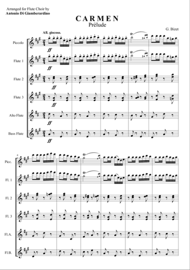 CARMEN PRELUDE for flute choir
